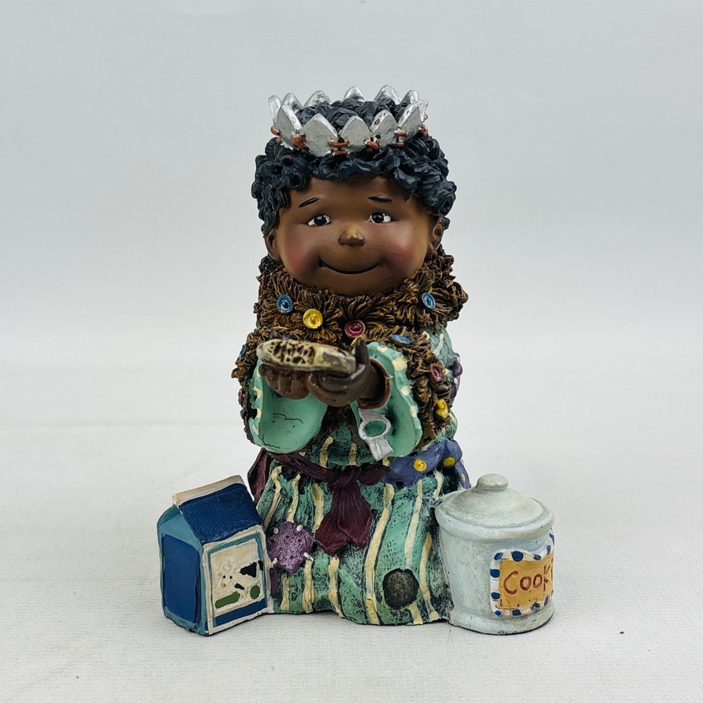 Button Jar Kids Christmas Pageant Figure Wise Man Gift of Cookies Sandy Tuzinski
